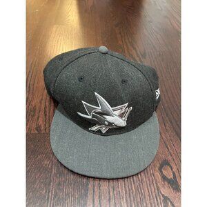 New Era NHL Men's San Jose Sharks Fitted Cap, Gray, Size 7-3/8